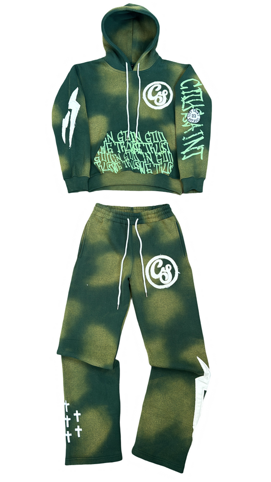 'Graffiti' Full Set Washed Green